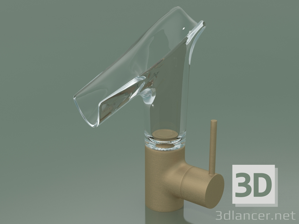 3d model Mezclador monomando de lavabo 140 con caño de vidrio (12116140) - vista previa