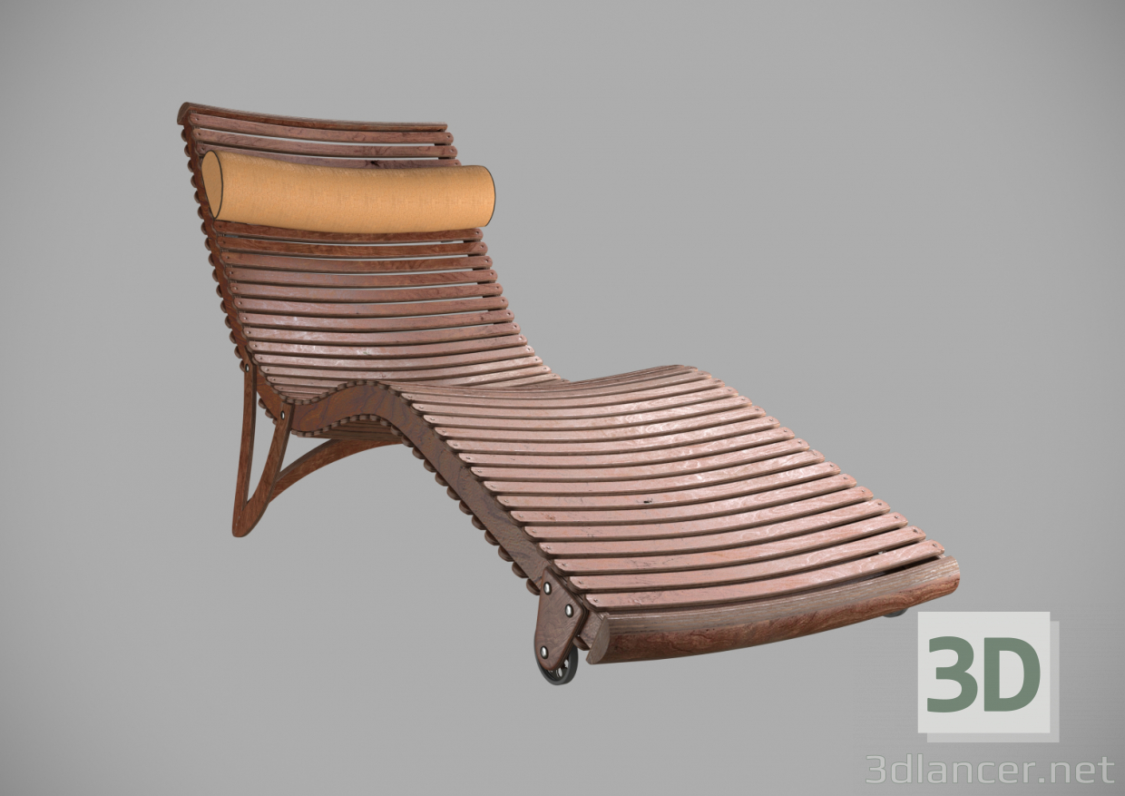 modèle 3D de Chaise longue en contreplaqué acheter - rendu