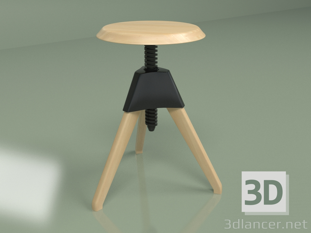 modèle 3D Tabouret Jerry (noir) - preview