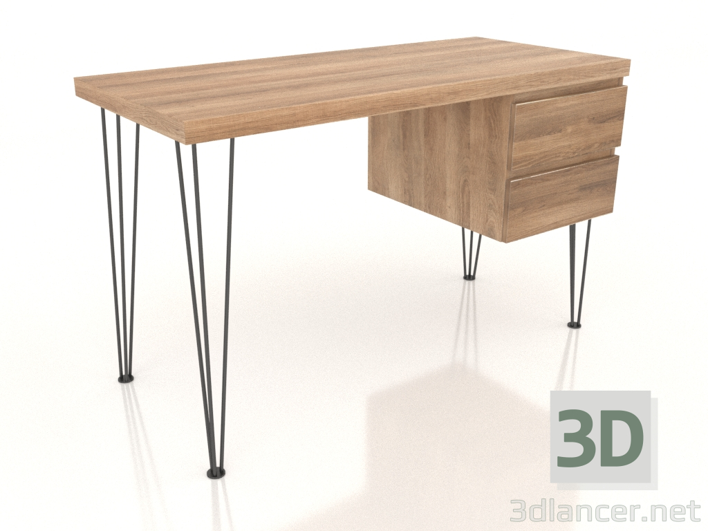 3D modeli Desk Novum (ceviz-siyah) - önizleme