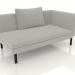 3d model End sofa module 156 with an armrest on the right (metal legs) - preview