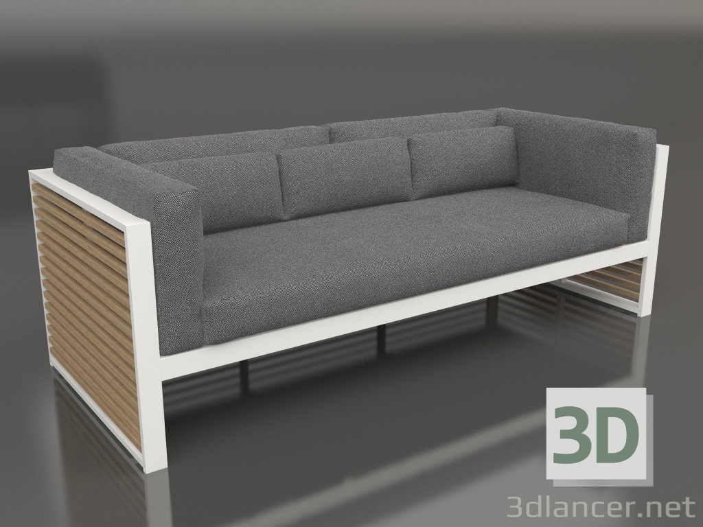 3d model 3-seater sofa (Agate gray) - preview