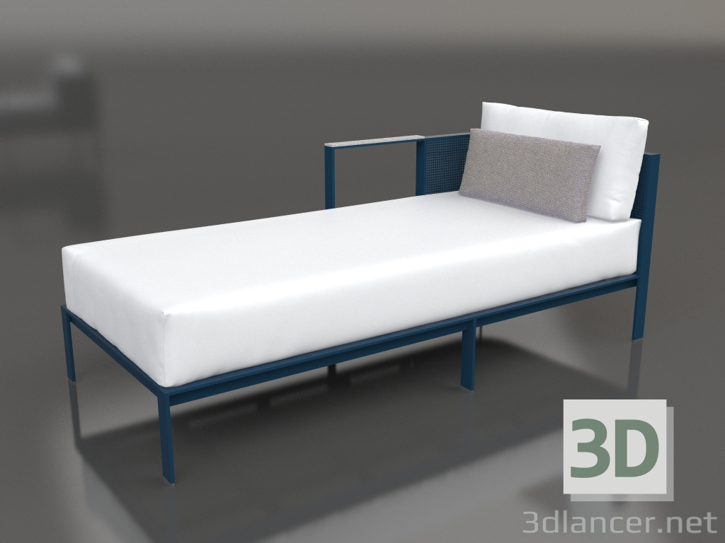 3d model Módulo sofá sección 2 izquierda (Gris azul) - vista previa