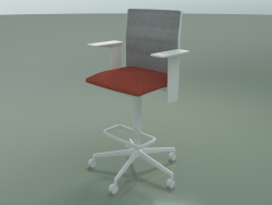 Tabouret 6504 (5 roues, avec filet, accoudoir 3D standard réglable, V12)