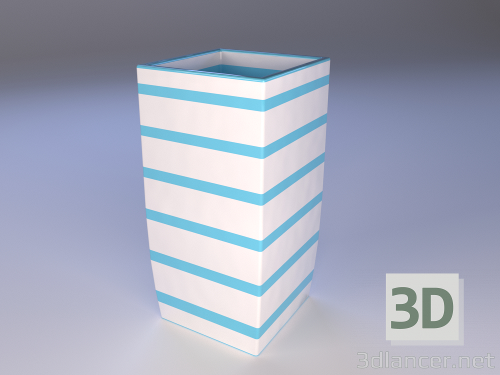 3d model jarrón de cerámica con rayas - vista previa