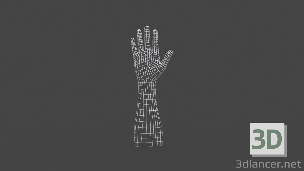 HAND-006 Mano aparejada 3D modelo Compro - render