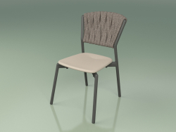 Silla 220 (Ahumado metálico, Mole de resina de poliuretano, Cinturón acolchado Gris-Arena)