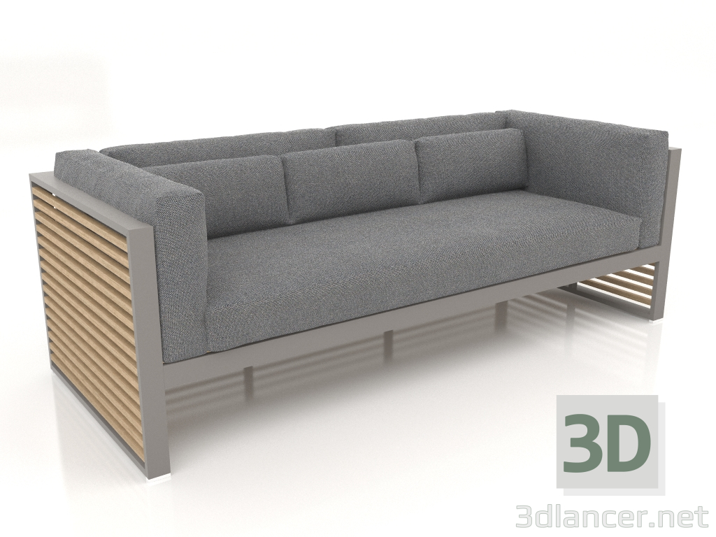 modello 3D Divano 3 posti (Grigio quarzo) - anteprima