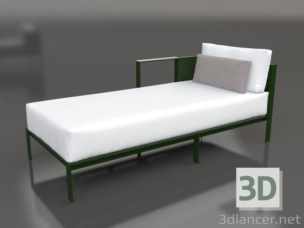 3d model Sofa module, section 2 left (Bottle green) - preview