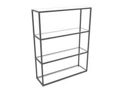 Rectangular rack (GLASS, 100x30x128, 4 shelves)