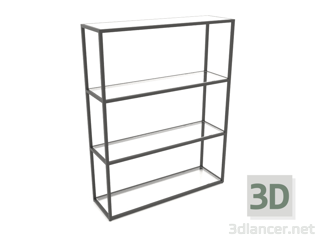 3d model Rejilla rectangular (GLASS, 100x30x128, 4 estantes) - vista previa