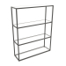 3D Modell Rechteckiges Regal (GLAS, 100x30x128, 4 Regale) - Vorschau