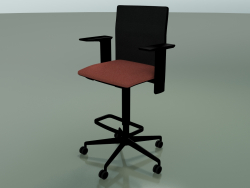 Stool 6504 (5 wheels, with mesh, adjustable standard 3D armrest, V39)