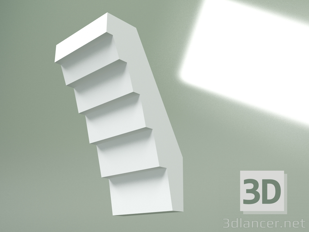 modello 3D Cornicione in gesso (zoccolo a soffitto) KT437 - anteprima