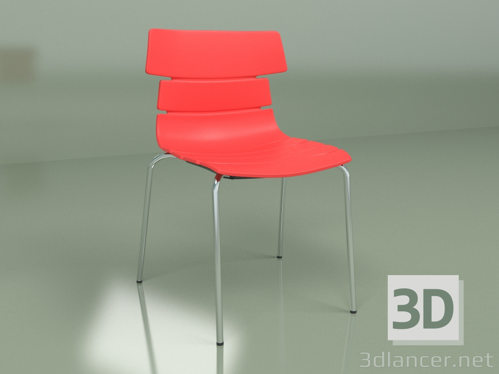 3d model Silla plegable (roja) - vista previa