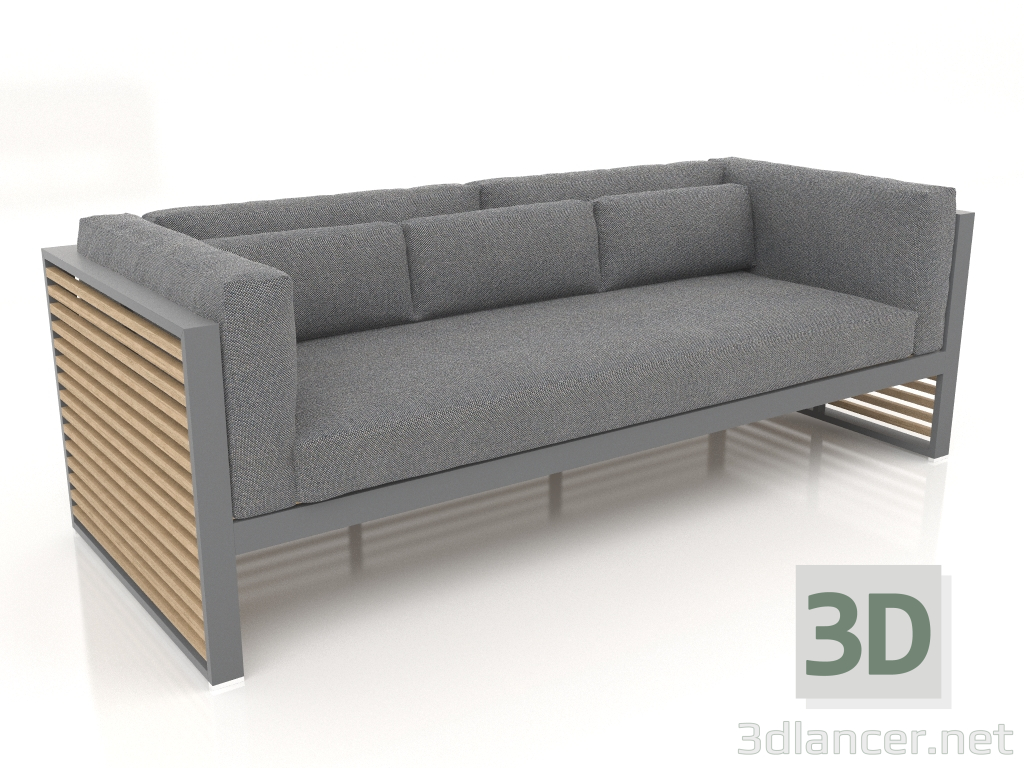 3d model 3-seater sofa (Anthracite) - preview