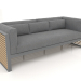 3d model 3-seater sofa (Anthracite) - preview