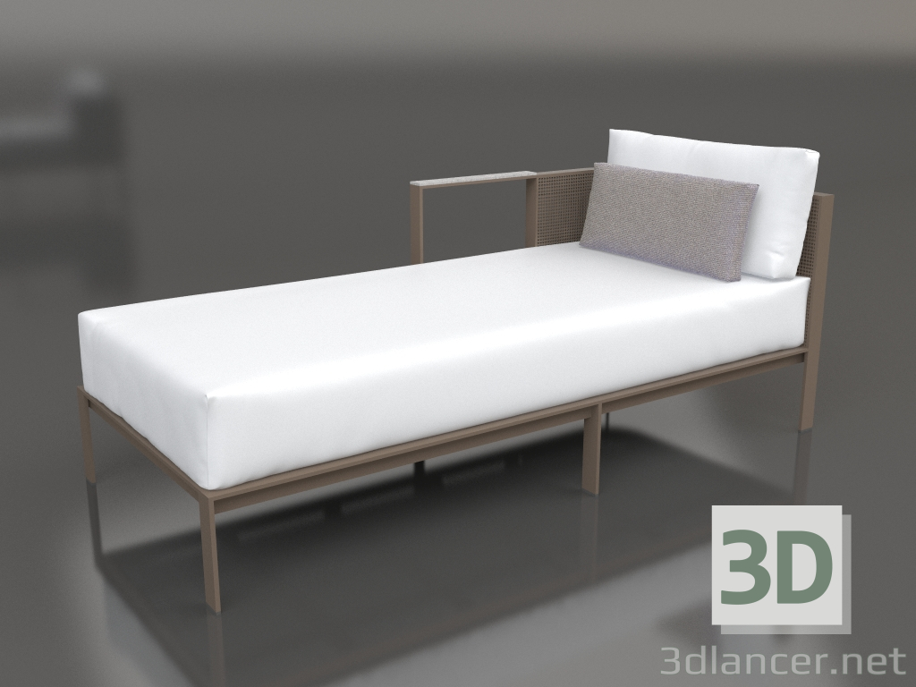 3d model Módulo sofá sección 2 izquierda (Bronce) - vista previa