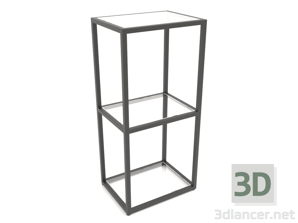 3D Modell Rack-Konsole rechteckig (GLAS, 40x30x86, 3 Regale) - Vorschau