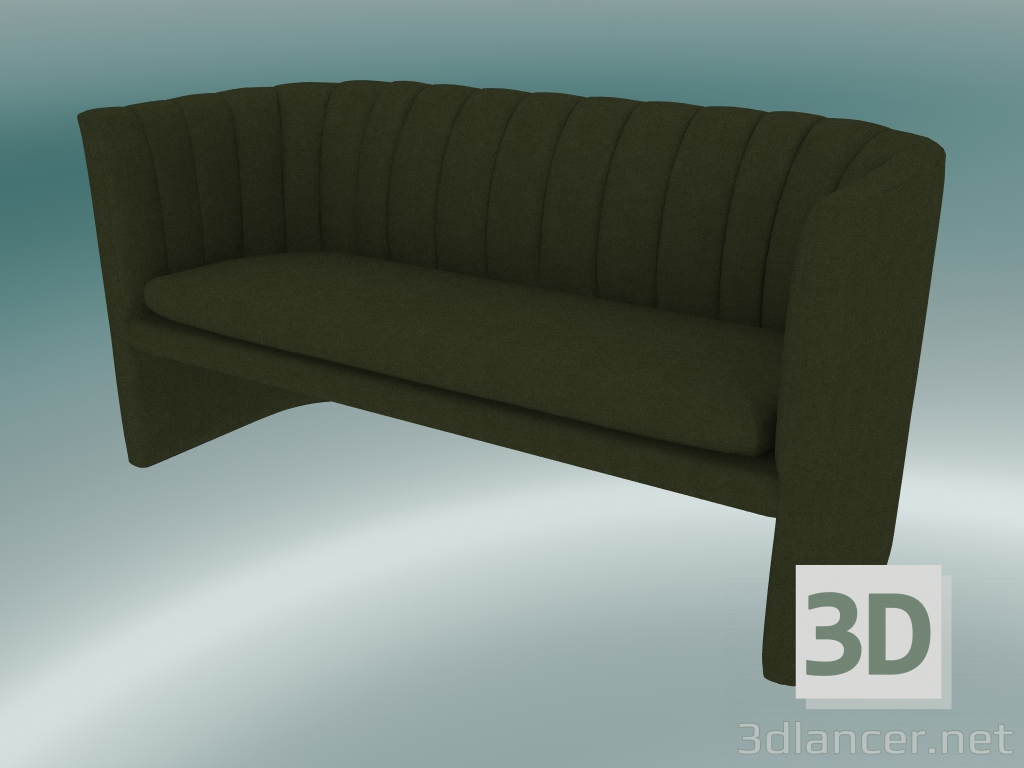 3d model Sofá doble mocasín (SC25, H 75cm, 150х65cm, Velvet 2 Pine) - vista previa