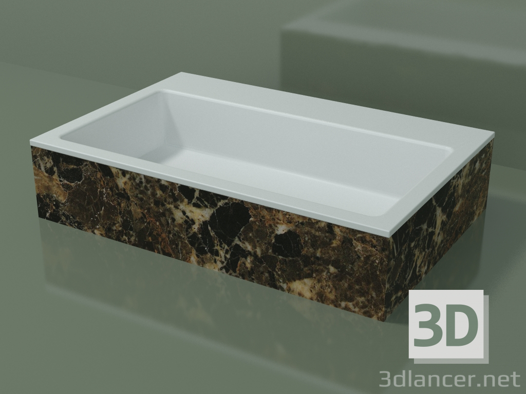 3d model Lavabo sobre encimera (01R141302, Emperador M06, L 72, P 48, H 16 cm) - vista previa