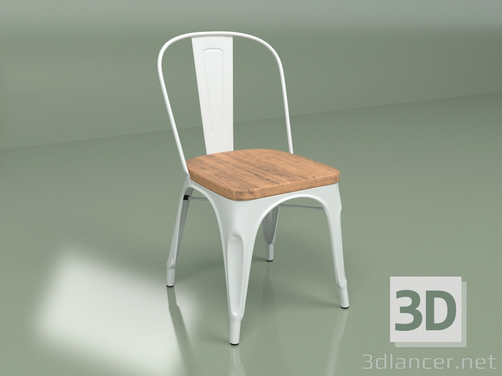 3d model Silla Marais Wood (blanco, marrón claro) - vista previa