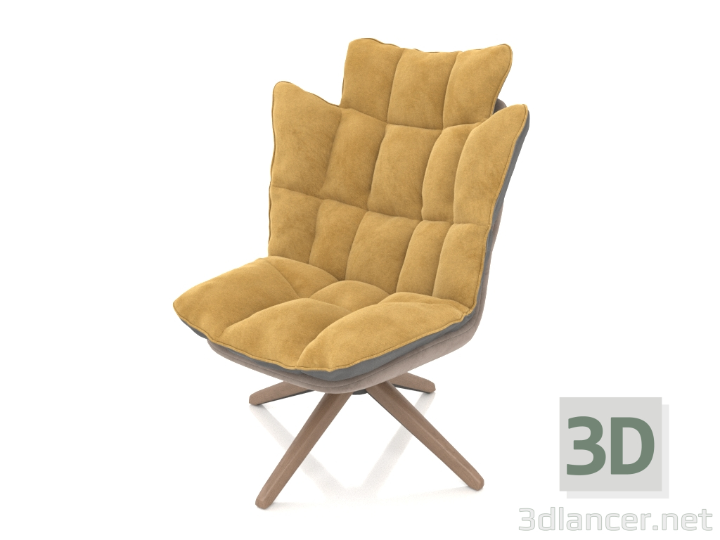 modello 3D Poltrona in stile Husk (giallo) - anteprima