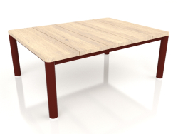 Mesa de centro 70×94 (Rojo vino, madera de Iroko)