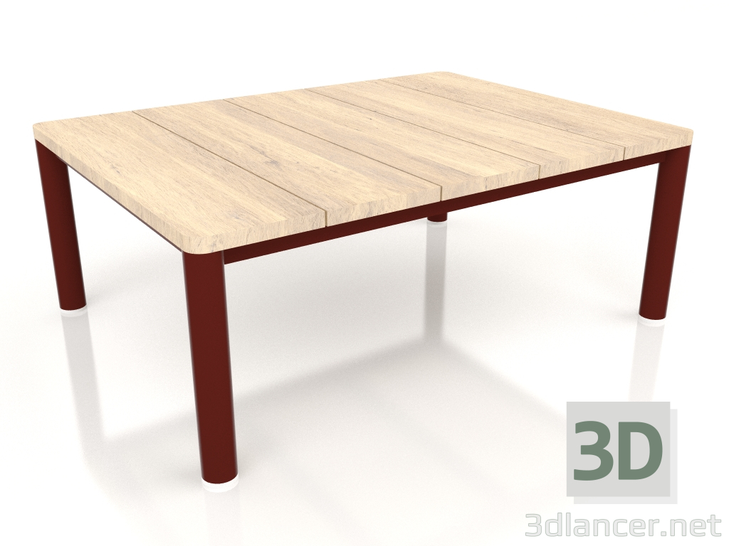 3d model Mesa de centro 70×94 (Rojo vino, madera de Iroko) - vista previa