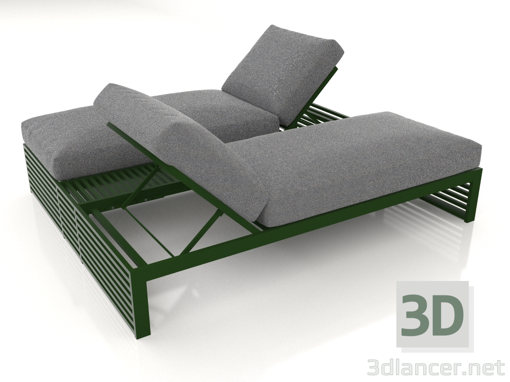 modello 3D Letto matrimoniale relax (Verde bottiglia) - anteprima