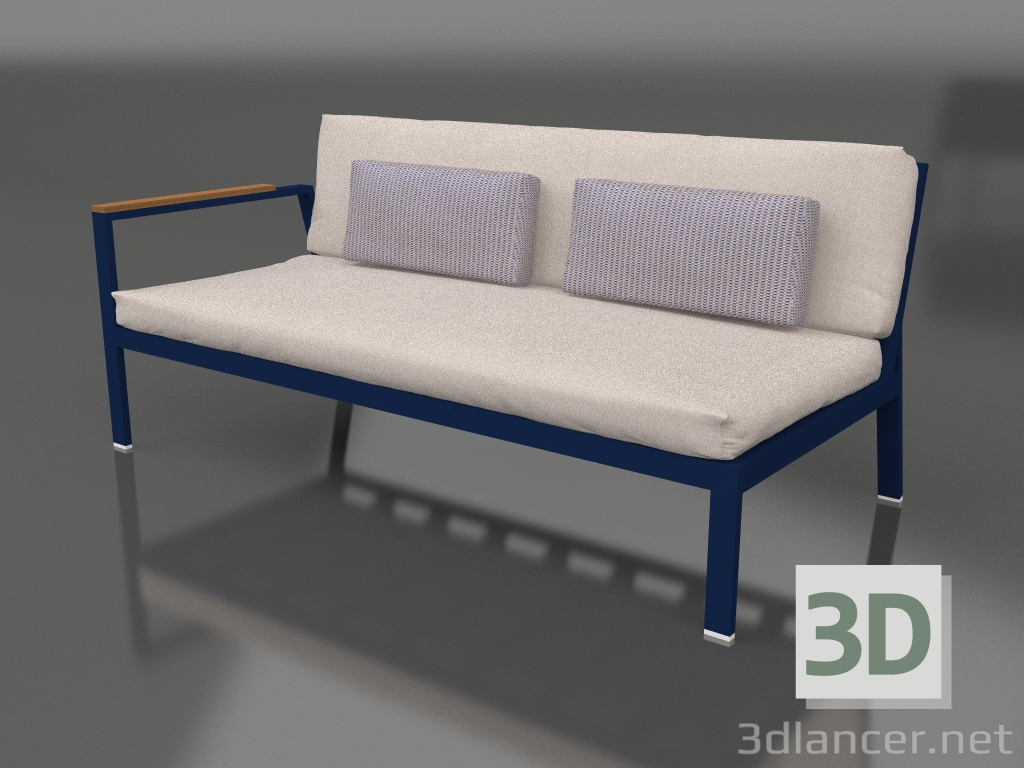 3d model Módulo sofá sección 1 izquierda (Azul noche) - vista previa