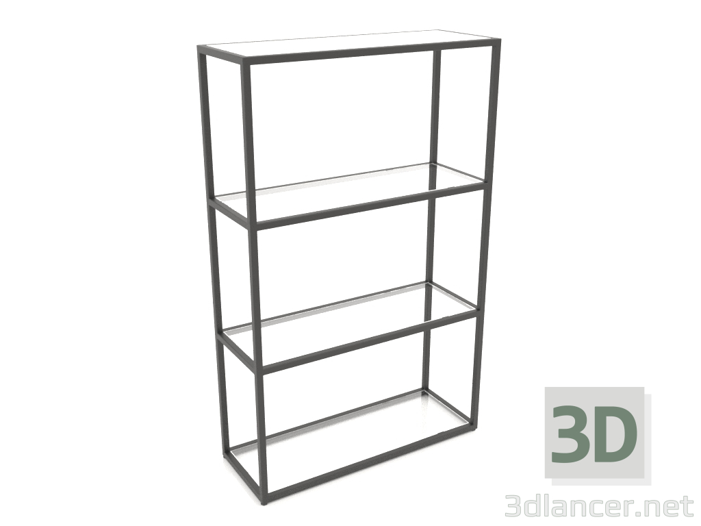 3d model Rejilla rectangular (GLASS, 80x30x128, 4 baldas) - vista previa