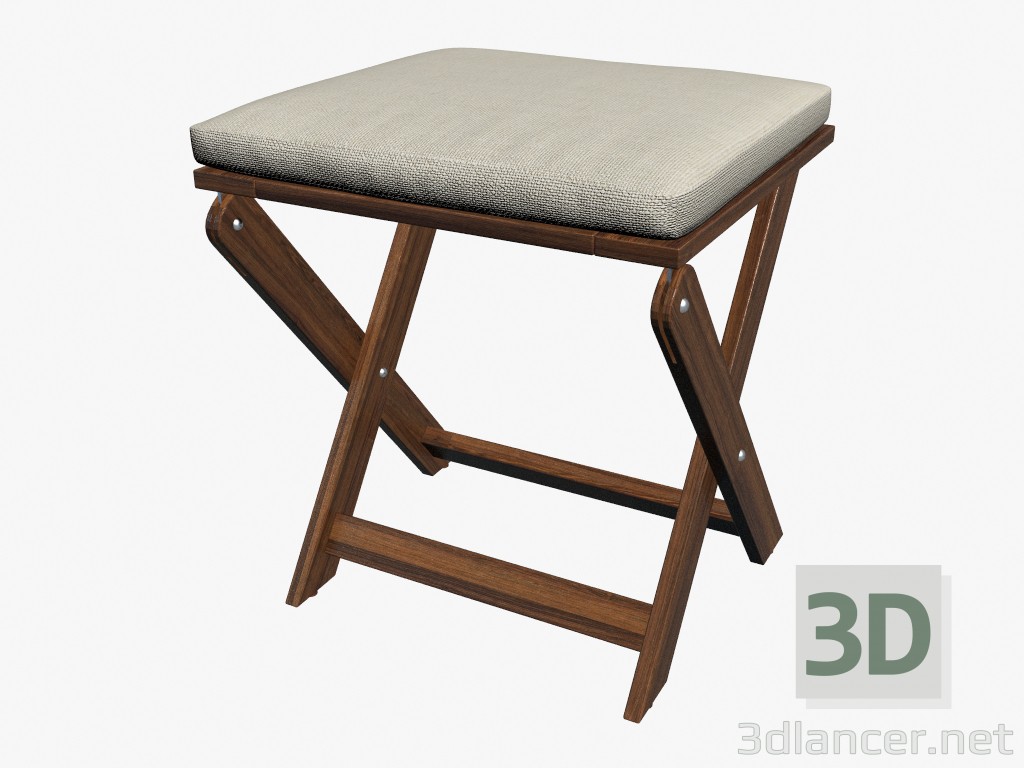 modèle 3D Tabouret pliant avec coussin - preview