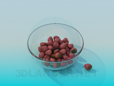 3d model Plato con fresas - vista previa