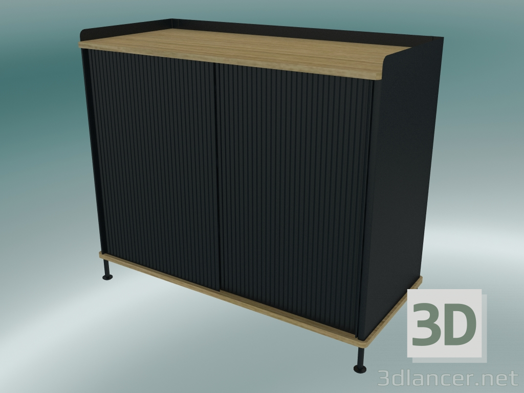 3d model Buffet Enfold (Tall, Oak, Black) - preview