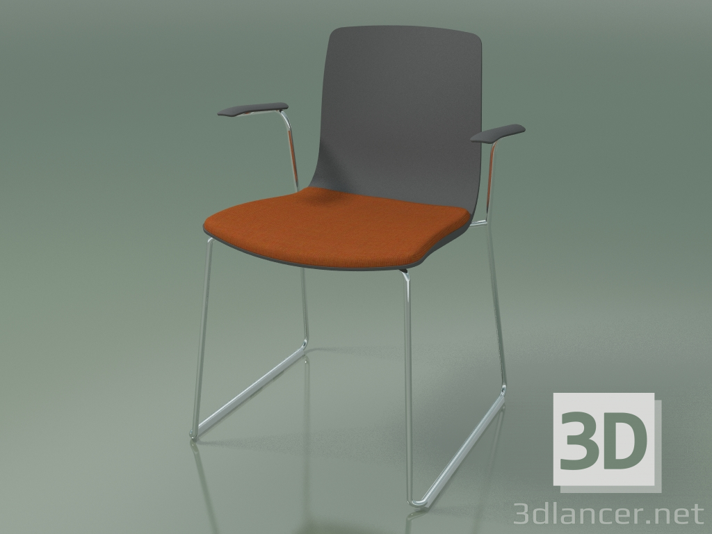 3D modeli Sandalye 3985 (slaytta, koltukta yastık ile, polipropilen, kolçaklı) - önizleme