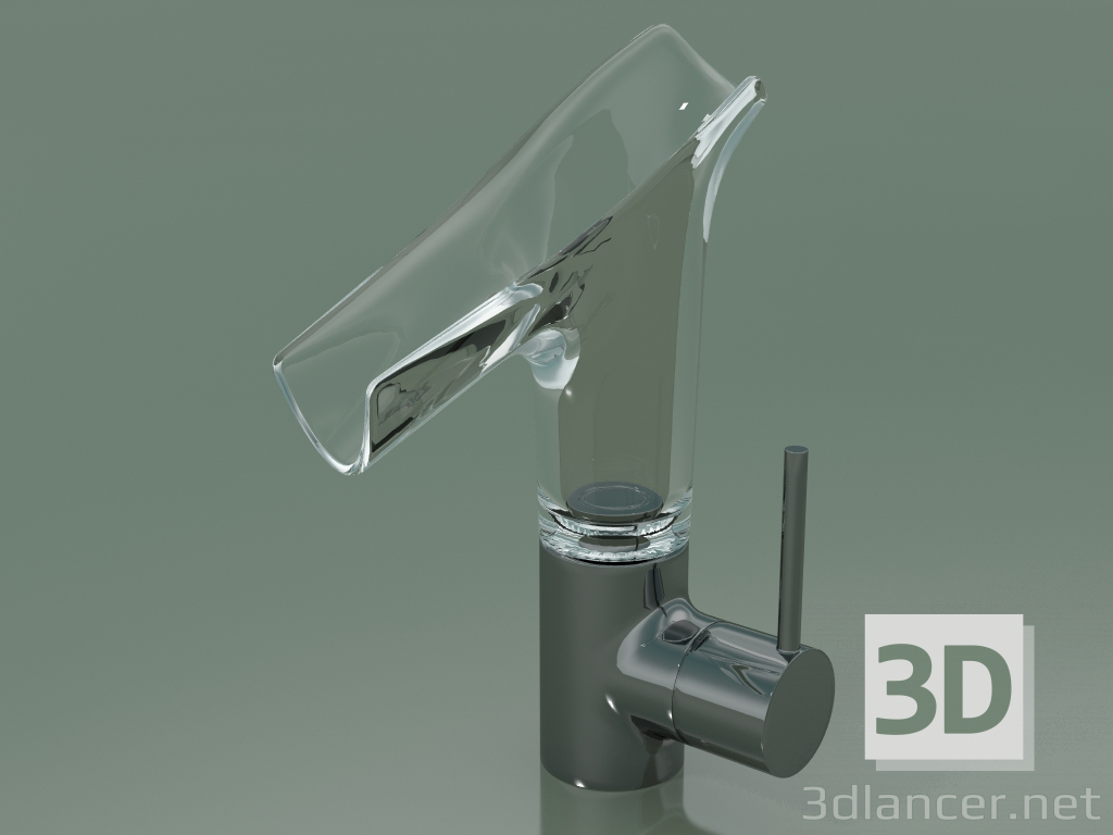 3d model Mezclador monomando de lavabo 140 con caño de vidrio (12116330) - vista previa