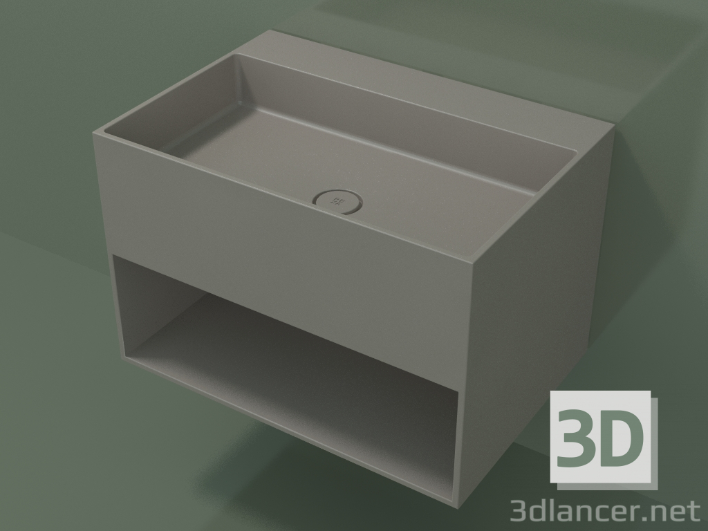 3d model Lavabo de pared Giorno (06UN43301, Clay C37, L 72, P 50, H 48 cm) - vista previa