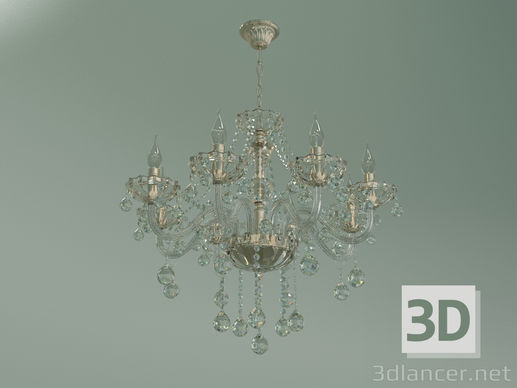 Modelo 3d Candelabro pendente 10052-8 (cristal Strotskis dourado) - preview