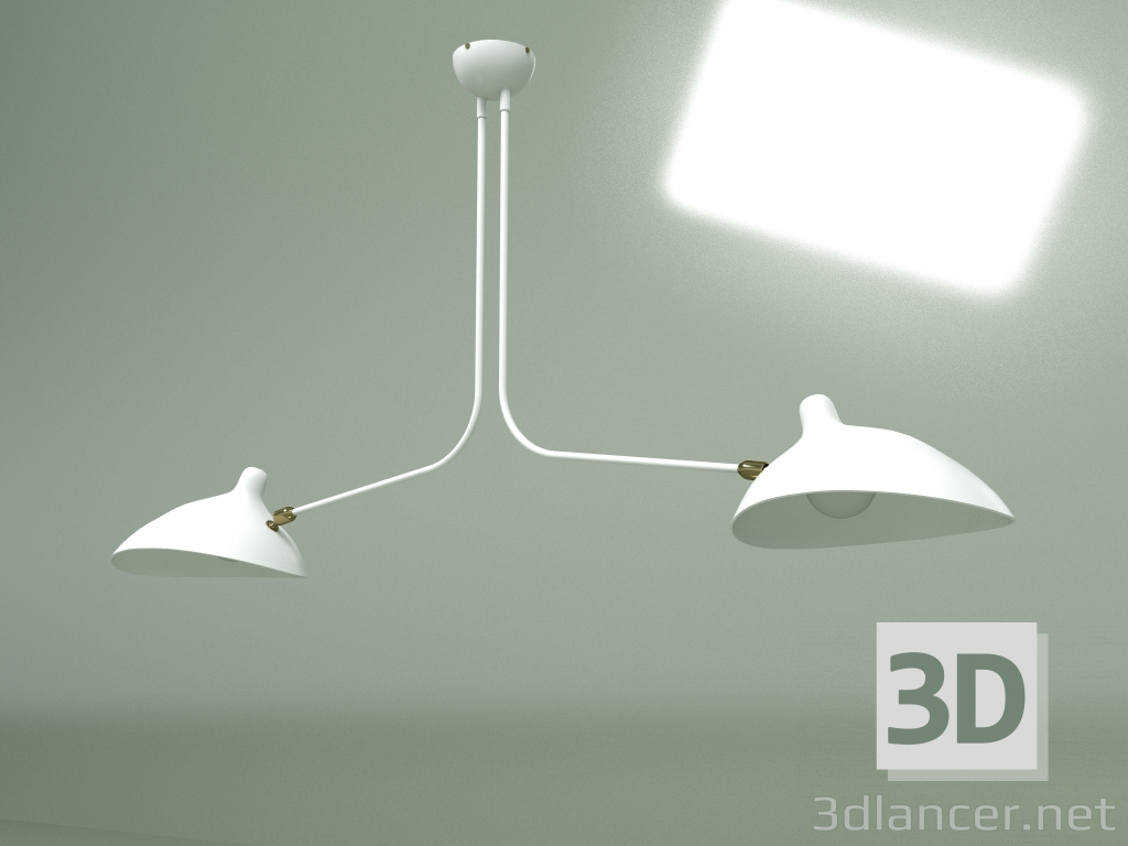 3d model Plafón Spider 2 lámparas (blanco) - vista previa