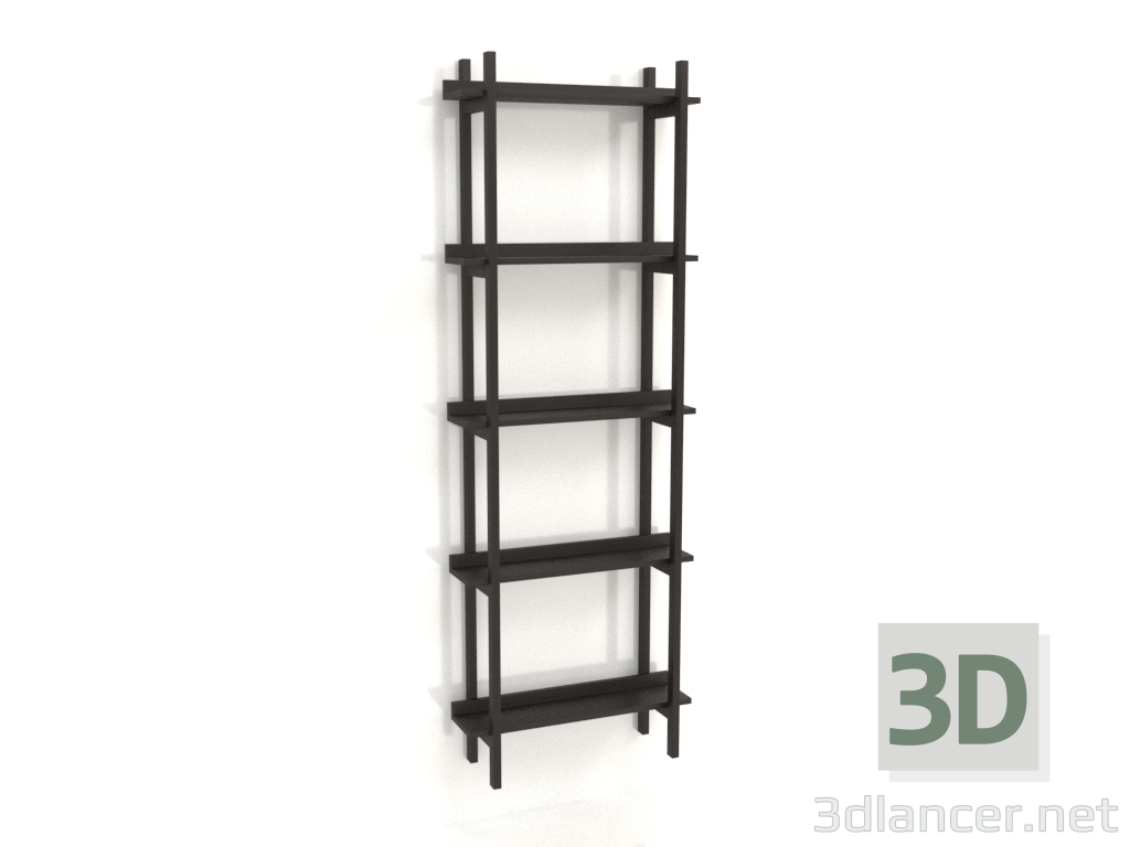 modello 3D Libreria ST 02 (600х200х1720, legno marrone scuro) - anteprima