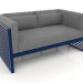 3d model 2-seater sofa (Night blue) - preview