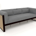 3d model 3-seater sofa (Black) - preview