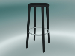 Hocker BLOCCO Hocker (8500-00 (76 cm), Esche schwarz lackiert, Aluminium geschliffen)