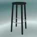 3d model Stool BLOCCO stool (8500-00 (76 cm), ash black stained lacquered, sanded aluminum) - preview