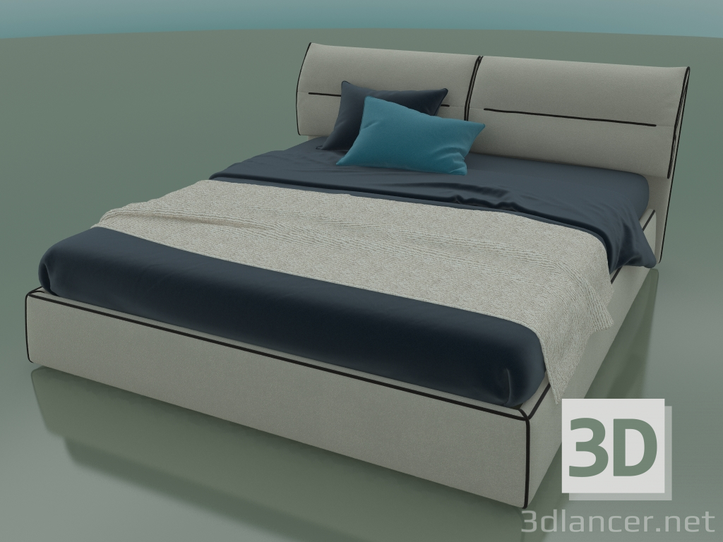 modello 3D Letto matrimoniale Limura sotto il materasso 1800 x 2000 (2040 x 2250 x 940, 204LIM-225) - anteprima