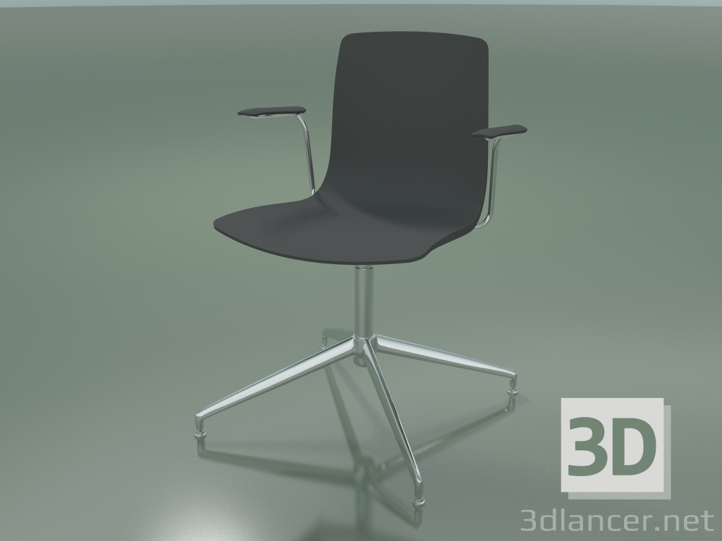 3d model Silla 5905 (4 patas, giratoria, polipropileno, con reposabrazos) - vista previa