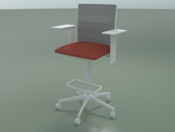 Stool 6504 (5 wheels, with mesh, adjustable 3D armrest XL, V12)