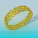 3d model Pulsera plateado oro - vista previa