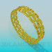 3d model Pulsera plateado oro - vista previa